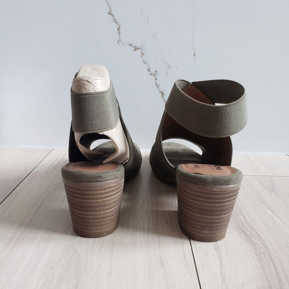 Sonoma Open Toe Block Heels Women 8.5 Army Green Shoes Stonefish Ankle Boots - Picture 7 of 9